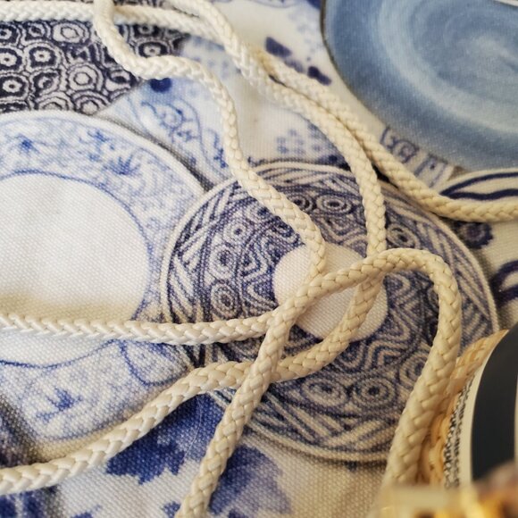 Dior Beige and Navy Woven Bucket Bag - Picture 13 of 14